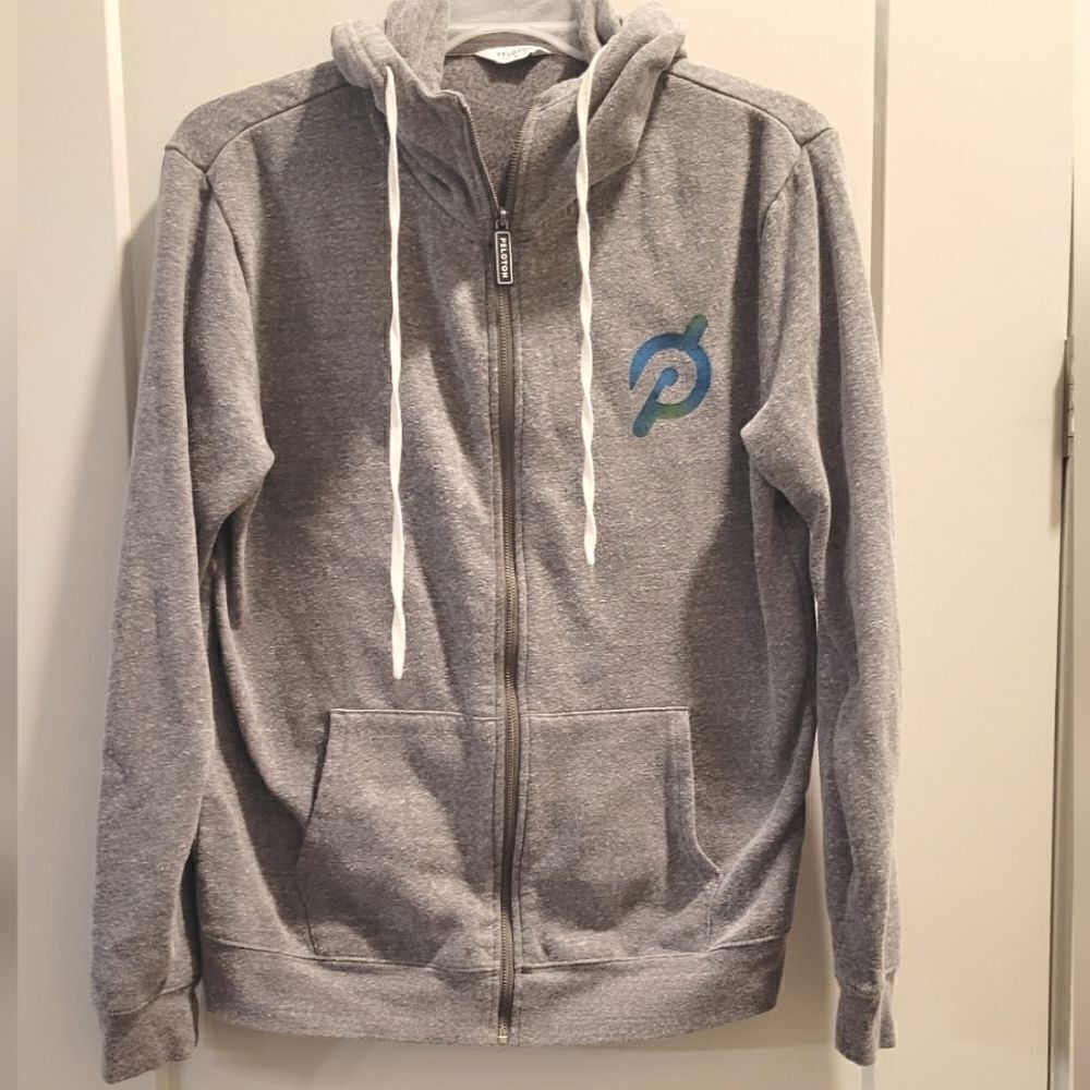 Mens Grey Peloton Zip Hoodie Size M Preowned